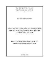 Nâng cao chất lượng kiểm toán chương trình mục tiêu quốc gia xây dựng nông thôn mới do kiểm toán nhà nước thực hiện 