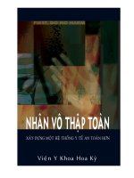 Nhân vô thập toàn   xây dựng một hệ thống y tế an toàn hơn   viện y khoa hoa kỳ