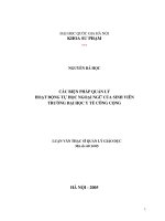 Các biện pháp quản lý hoạt động tự học ngoại ngữ của sinh viên trường đại học y tế công cộng 