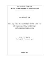 Thể loại chân dung văn học trong sáng tác của m gorky và k paustovsky những đặc điểm loại hình 