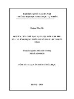 Tóm tắt luận án nghiên cứu chế tạo vật liệu xốp hấp thu dầu và ứng dụng trên cơ sở polylefin biến tính