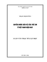 Quyền được bảo vệ của trẻ em ở việt nam hiện nay