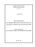 Quản trị tri thức gắn với hoạt động quản trị nguồn nhân lực tại công ty cổ phần vận tải xăng dầu VIPCO 