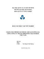 giảm lãng phí do sản phẩm  lỗi tại xưởng gia công công ty trách nhiệm hữu hạn daikou việt nam