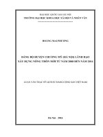 Đảng bộ huyện chương mỹ (hà nội) lãnh đạo xây dựng nông thôn mới từ năm 2008 đến năm 2014 