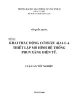 Luận án khai thác động cơ ISUZU 4JA1 l và thiết lập mô hình hệ thống phun xăng điện tử 