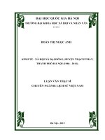 Kinh tế xã hội xã đại đồng, huyện thạch thất, thành phố hà nội năm 1986  2011