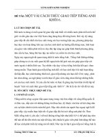 Sáng kiến kinh nghiệm MỘT VÀI CÁCH THỨC GIAO TIẾP TIẾNG ANH  KHỐI 6.