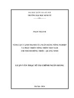 Năng lực cạnh tranh của ngân hàng nông nghiệp và phát triển nông thôn việt nam chi nhánh đông triều   quảng ninh 