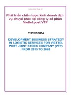 Phát triển chiến lược kinh doanh dịch vụ chuyển phát tại công ty cổ phần viettel post VTP