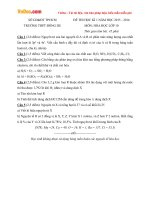 Đề thi học kì 1 môn Hóa học lớp 10 trường THPT Đông Du, TP.HCM năm học 2015 - 2016