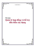 Tiểu luận quản lý hợp đồng và hỗ trợ đấu thầu xây dựng 