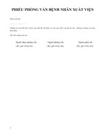 Đánh giá đầu kỳ dự án Norred - phiếu điều tra bệnh nhân xuất viện