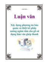 Tiểu luận xây dựng phương án bảo quản và thiết kế phân xưởng ngâm tẩm cho gỗ sử dụng làm ván ghép thanh 
