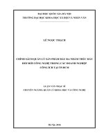 Chính sách quản lý sản phẩm đầu ra nhằm thúc đổi mới công nghệ trong các doanh nghiệp công ích tại thành phố hồ chí minh 