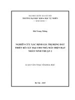 Nghiên cứu xác định giá trị động đất thiết kế cực đại cho nhà máy điện hạt nhân ninh thuận 2 