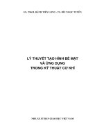 LÝ THUYẾT TẠO HÌNH BỀ MẶT VÀ ỨNG DỤNG TRONG KỸ THUẬT CƠ KHÍ