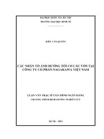 Các nhân tố ảnh hưởng tới cơ cấu vốn tại công ty cổ phần nagakawa việt nam 
