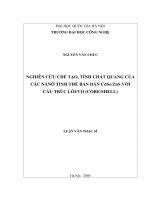 Nghiên cứu chế tạo, tính chất quang của các nanô tinh thể bán dẫn cdse zns với cấu trúc lõivỏ 