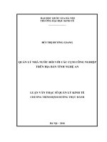 Quản lý nhà nước đối với các cụm công nghiệp trên địa bàn tỉnh nghệ an 