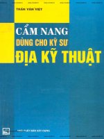 Cẩm nang dùng cho kỹ sư địa kỹ thuật  Trần Văn Việt