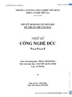 Tiểu luận đề tài thiết kế công nghệ đúc 
