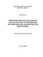 Những biện pháp tăng cường quản lý công tác giảng dạy của đội ngũ giảng viên thỉnh giảng tại trường đại học dân lập hải phòng 
