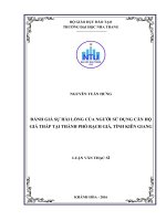 Đánh giá sự hài lòng của người sử dụng căn hộ giá thấp tại thành phố rạch giá, tỉnh kiên giang 
