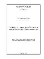 Tạo động lực cho đội ngũ giảng viên trẻ của trường đại học công nghiệp hà nội 