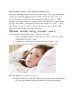 Bệnh quai bị ở trẻ em cách chữa trị và phòng ngừa 