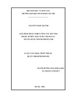 Giải pháp hoàn thiện công tác bán nhà thuộc sở hữu nhà nước cho ban 61   sở xây dựng thành phố hà nội