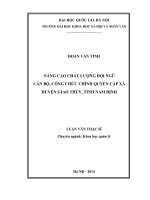 Nâng cao chất lượng đội ngũ cán bộ, công chức chính quyền cấp xã huyện giao thủy, tỉnh nam định