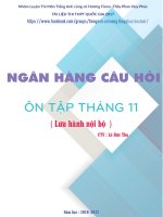 NGÂN HÀNG câu hỏi ôn tập THÁNG 11