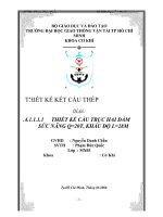 Tiểu luận thiết kế cầu trục hai dầm sức nâng q=20t, khẩu độ l=28m 