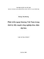 Phát triển ngoại thương việt nam trong thời kỳ đẩy mạnh công nghiệp hóa, hiện đại hóa 