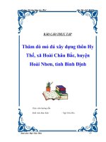Báo cáo thăm dò mỏ đá xây dựng thôn hy thế, xã hoài châu bắc, huyện hoài nhơn, tỉnh bình định 