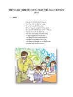 Những bài thơ chúc mừng ngày nhà giáo Việt Nam 2011