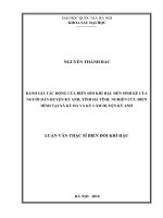 Đánh giá tác động của biến đổi khí hậu đến sinh kế của người dân huyện kỳ anh, tỉnh hà tĩnh 