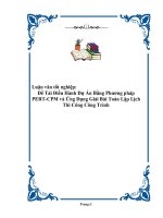 Luận văn điều hành dự án bằng phương pháp PERT CPM và ứng dụng giải bài toán lập lịch thi công công trình 
