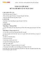 Giáo án lớp mầm đề tài Bé biết gì về ngày 20/11