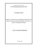 Nghiên cứu một số locut đa hình STR ở người việt nam nhằm sử dụng trong khoa học hình sự, nhận dạng cá thể và xác định huyết thống 