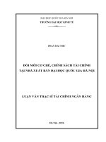 Đổi mới cơ chế, chính sách tài chính tại nhà xuất bản đại học quốc gia hà nội 