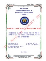 Nghiên cứu chuỗi cung ứng sản phẩm tinh bột sắn của Nhà máy tinh bột sắn Thừa Thiên Huế
