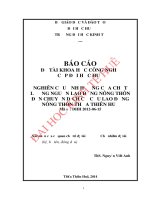 Nghiên cứu ảnh hưởng của chất lượng nguồn lao động nông thôn đến chuyển dịch cơ cấu lao động nông thôn tỉnh Thừa Thiên Huế