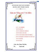 Giáo án tiếng anh 7 thí điểm trọn bộ mới nhất