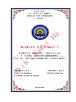 chất lượng dịch vụ chăm sóc khách hàng của công ty cổ phần viễn thông FPT – Chi nhánh Huế