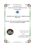 Bài tiểu luận máy và thiết bị lạnh thủy sản cấu tạo và nguyên tắc hoạt động của các loại máy nén khí 