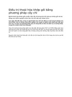 Điều trị thoái hóa khớp gối bằng phương pháp cấy chỉ