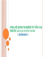 Bài giảng chia sẻ kinh nghiệm tư vấn cai nghiện thuốc lá Bệnh viện Bạch Mai