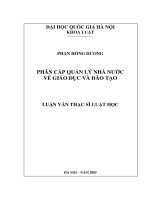 Phân cấp quản lý nhà nước về giáo dục và đào tạo 